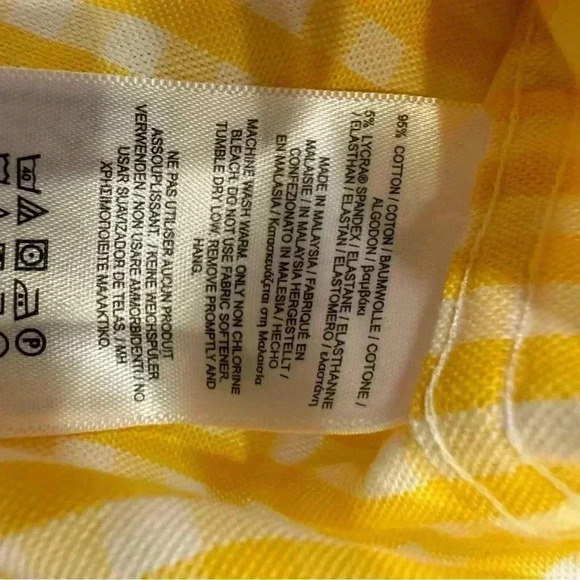 NWT Brooks Brothers boys button down shirt. Yellow & white check size M - Picture 9 of 9